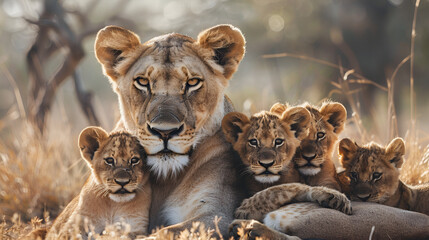 lioness and cubs