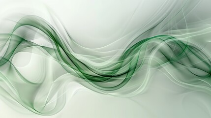 background template abstrak white color with green light, Generate AI.