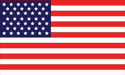Vector image of american flag. USA flag - isolated editable. 