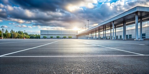 Parking Lot Blur: A blurred parking lot with asphalt, offering a spacious and industrial feel for product presentations.	
