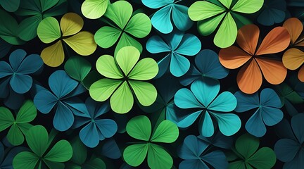 Colorful Four Leaf Clover HD wallpaper 
