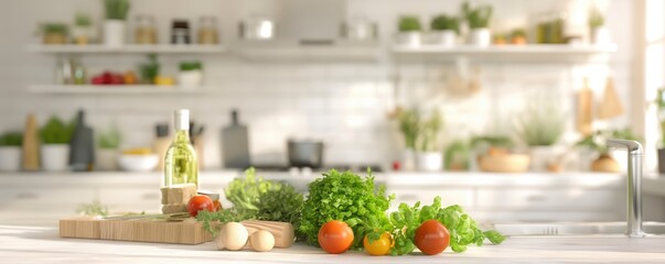 Holographic cooking class, virtual chef, modern kitchen