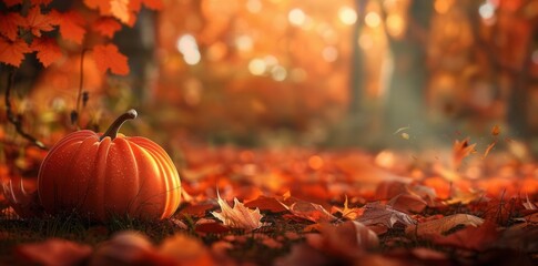 Vibrant Autumn Harvest. Pumpkin fall background concept