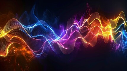 Obraz premium Vibrant Abstract Soundwaves: Dynamic Lines of Colorful Energy