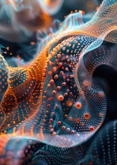 Obraz premium Technological Symphony: Detailed Abstract AI Neural Network with Intricate Patterns and Bright Colors in Ultra HD 4K, Generative AI