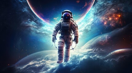Fototapeta premium Fantasy an Astronaut floating in space