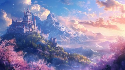 Enchanted Princess Castle. Magical fairytale theme