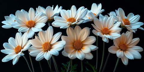 A bunch of white flowers in a vase.
