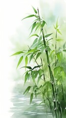 Naklejka premium Bamboo Material Structure Background - Generative AI