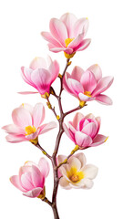 Exquisite Magnolia Flower Isolated on Transparent Background &ndash; Vintage Botanical Illustration