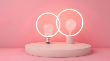 Obraz premium Minimalist blank stage design for skin care products, Cosmetic pink background and premium podium display for product presentation branding and packaging presentation,studio stage with shadow 