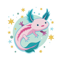 Axolotl animal vector illustration