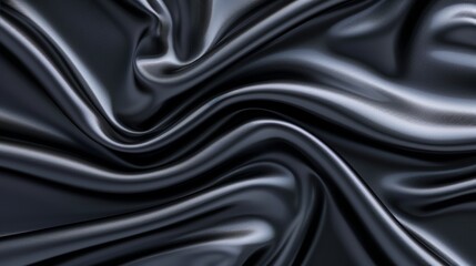 Fototapeta premium Vertical abstract art with dark tones and smooth lines, high contrast on a black background, silk texture, detailed dark black fabric, high resolution