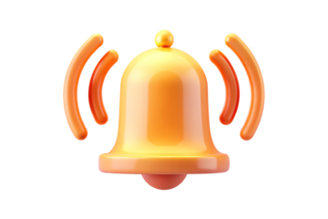 3d orange bell isolated