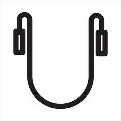 The skipping rope icon. Jumping-rope symbol. Flat Vector illustration
