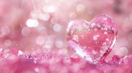 Obraz premium Love is in the Air. Romantic pink heart background concept
