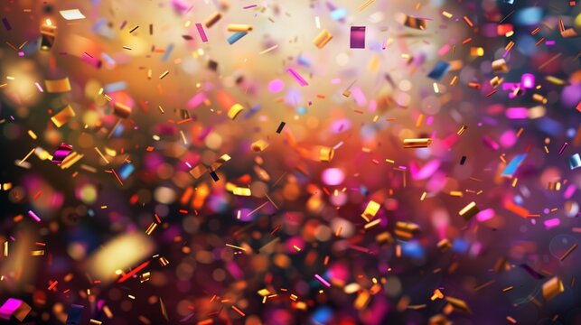Bright and Festive Confetti in a Vibrant Celebration Atmosphere