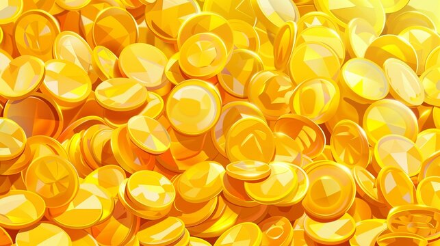 A Pile of Glittering Gold Coins Representing Wealth and Riches