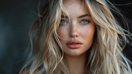 Fototapeta premium Beautiful blonde woman shocking expression