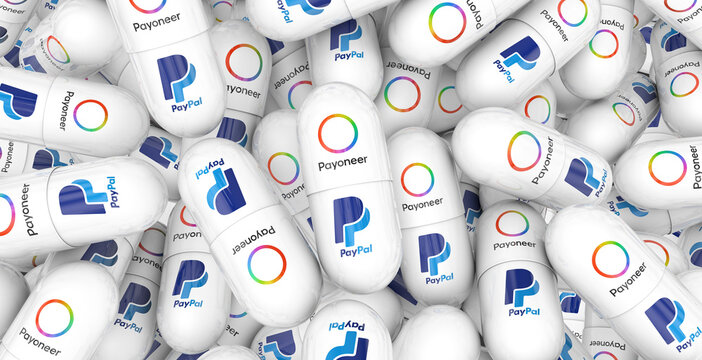 payoneer and paypal, 3D Pill Visual Design Concept - Media Social Media Background.