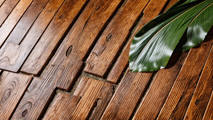 Wooden floor with only shadows, clean