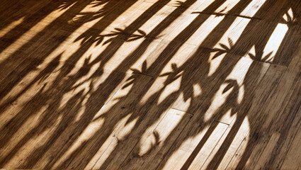 Wooden floor with only shadows, clean