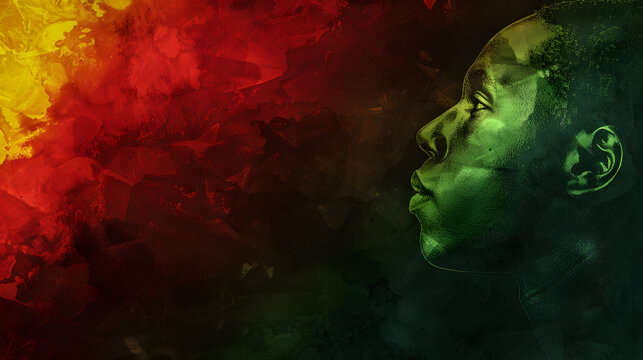 
Black History Month, Juneteenth freedom day background. Racial equality, freedom, human rights day background with black, red, yellow, green gradient