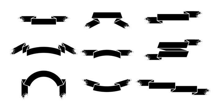 a set of vintage black and white ribbon ornament 