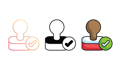 Stamp Approved icon design with white background stock illustration