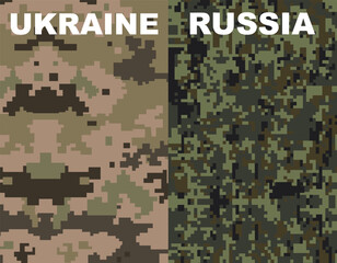 Professional pixel camouflage of fighting armies.