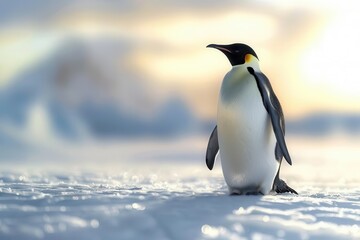 Obraz premium Playful Penguins. Winter Wonderland concept