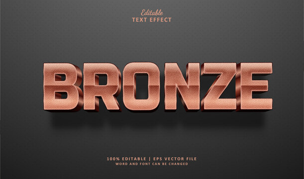 Bronze Editable Text Effect Style 3d Grain Rose Gold  