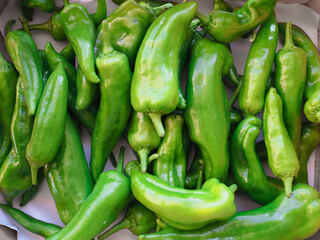 green peppers background