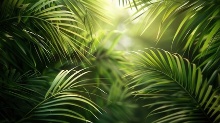 Serene Tropical Paradise. Palm tree background concept