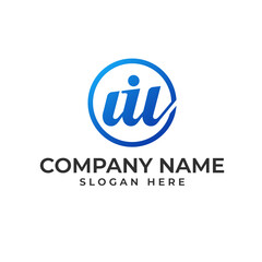 WI initial lettermark with the letter i as information icon