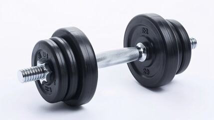 Naklejka premium Fitness workout gear hand weight isolated on white.