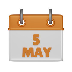 5    May Calendar 3d icon