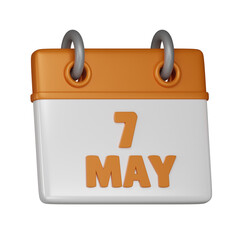 7 May Calendar 3d icon
