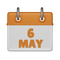 6 May Calendar 3d icon