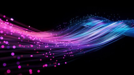 Fiber optic lights captured in motion for a futuristic abstract effect