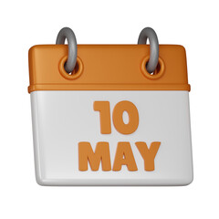 10 May Calendar 3d icon