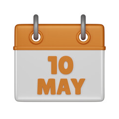 10 May Calendar 3d icon