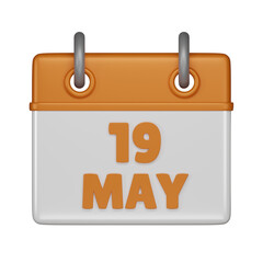 19 May Calendar 3d icon