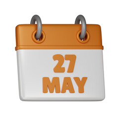 27 May Calendar 3d icon