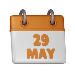 29 May Calendar 3d icon