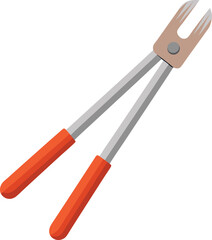 elegant cooking tongs vector icon.