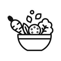 Salad Icon Set Fresh Greens Illustrations for Healthy Eating and Recipes