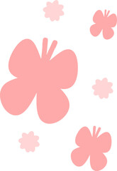 Butterflies and flowers Illustration