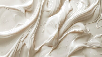 Obraz premium Abstract background with a liquid cosmetic cream texture, in a light beige color.