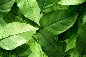 Seamless green leaves background. generative ai.